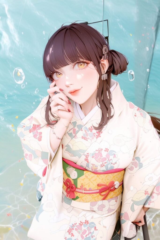 夏祭りの夜、祠の鏡の前で、雷の閃光を浴びて入れ替わる中年主婦と男子高校生のイラスト。