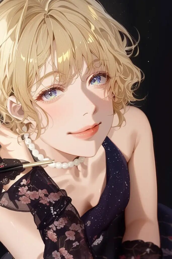 裏通りで、怪しげなお守りが発する光に包まれ、体が入れ替わる大学生の翔と中年女性の妙子のイラスト。