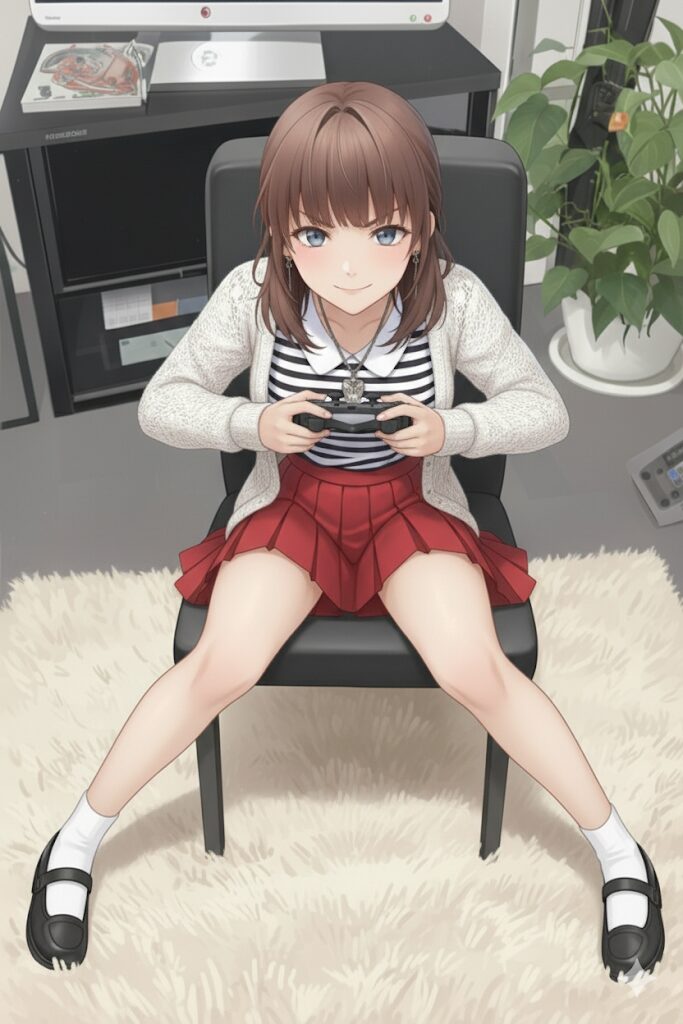 女装しているのを忘れて足が開いてきた奏太